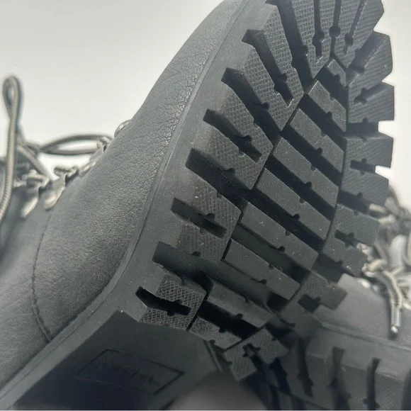 Unionbay Women's Dark Gray & Heather 7.5 Lugg Sole Boots Moto Lace Ankle Booties - Picture 11 of 11